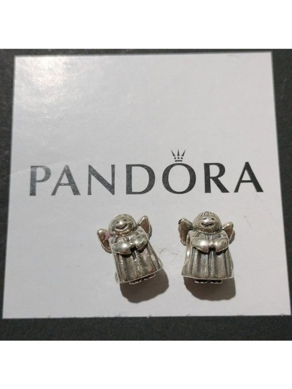 Pandora Angel of Hope Charm 790337 ALE 925 Sterling Silver, Set of 2